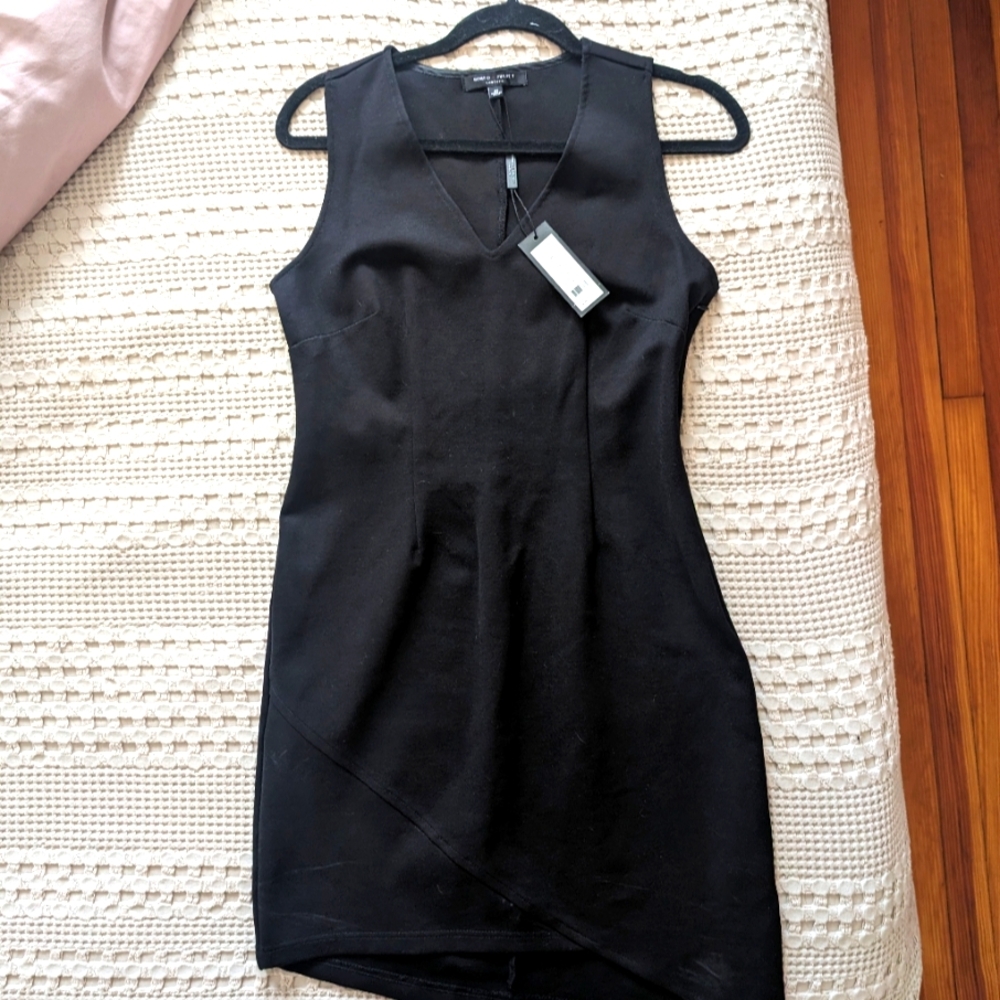 Asymmetrical, v-neck, LBD, stretchy, sexy